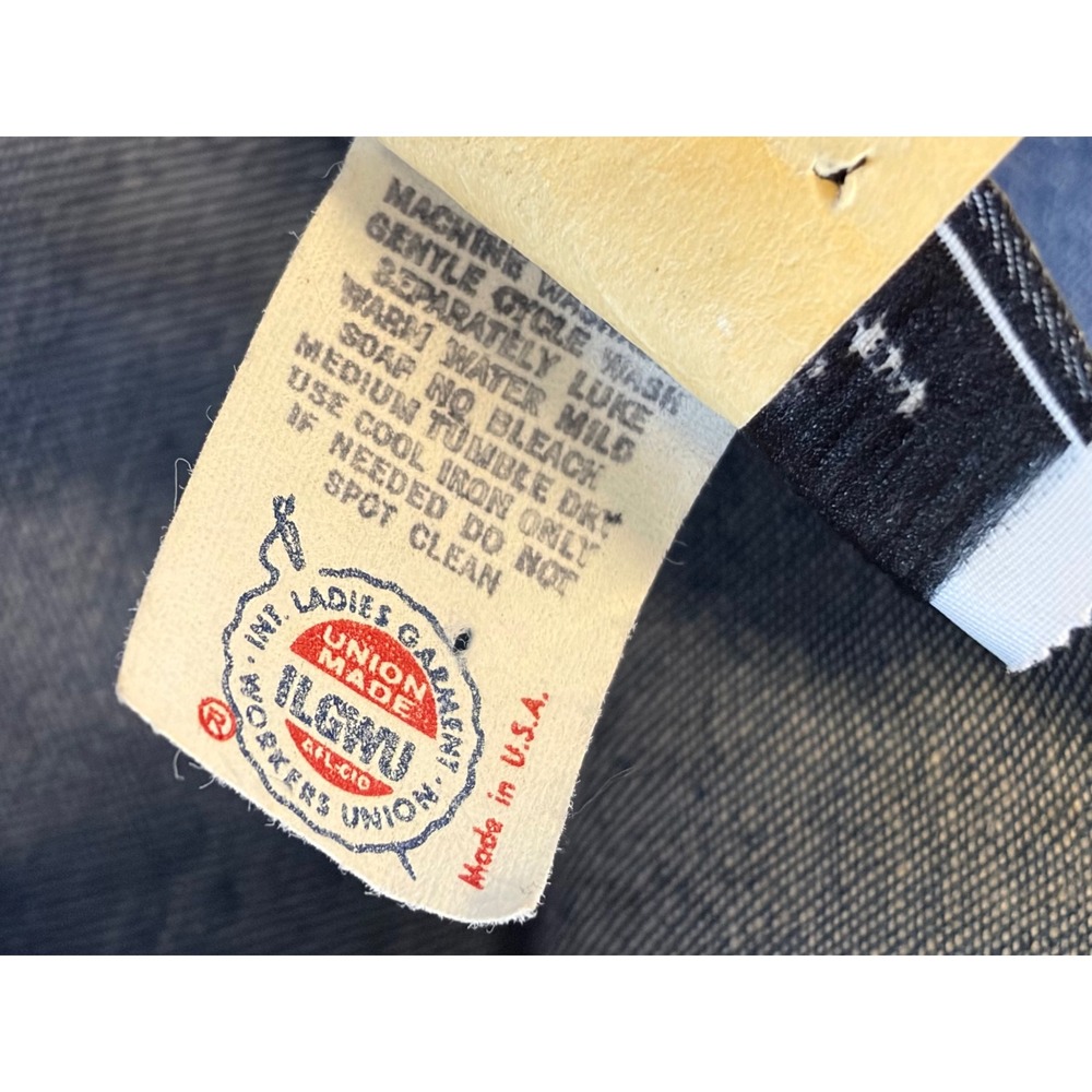 VTG 70s Joyce Blue Denim Vest Medium Red Stitching Shotgun Shell Buttons Western - Picture 7 of 8